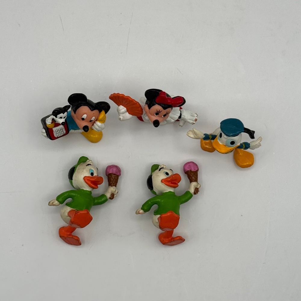 Applause Disney PVC Figurine Lot Mickey Minnie Donald Duck 5pc Cake Topper